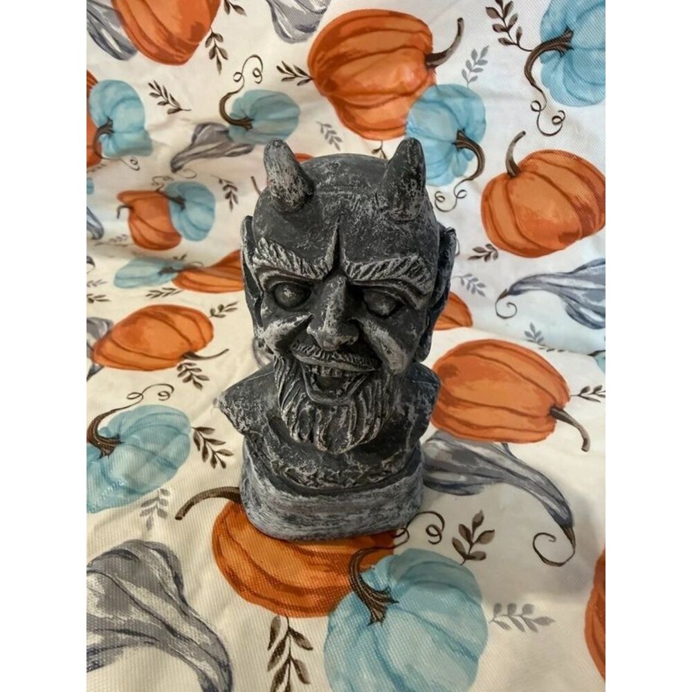 Horned Devil Bust Figurine 5 Inch